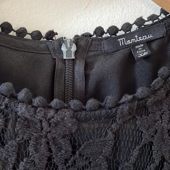 3/$15 Beautiful Sleeveless Dress by Monteau Checkered Dress lace Top Size XS - Picture 4 of 7